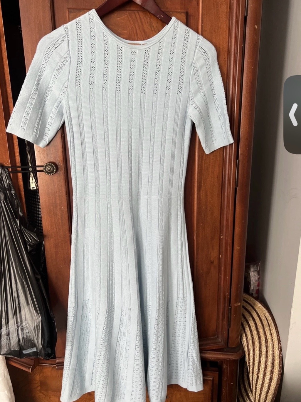 Boss Hugo Boss Feli Pointelle Knit Midi Dress